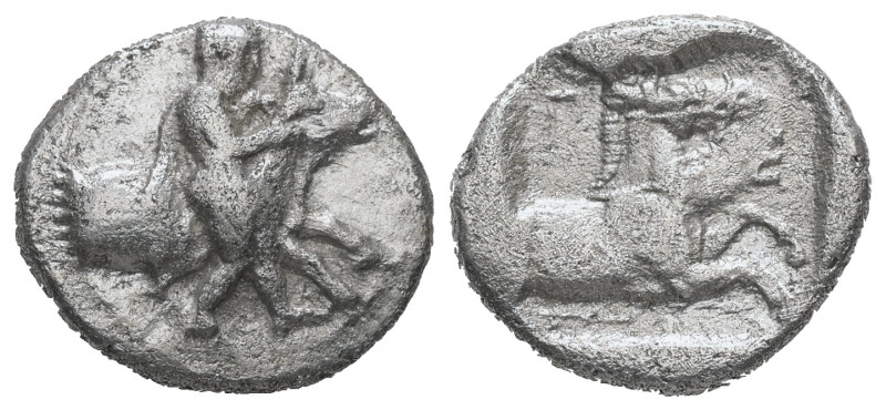 Thessaly, Perrhaiboi. AR Hemidrachm, 2.73 g 16.27 mm. Circa 460-440 BC. Olosson ...