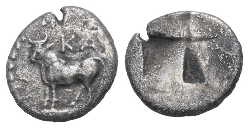 Bithynia, Kalchedon. AR Siglos 1/10. 0.97 g 10.84 mm. Circa 340-320 BC. 
Obv: Bu...