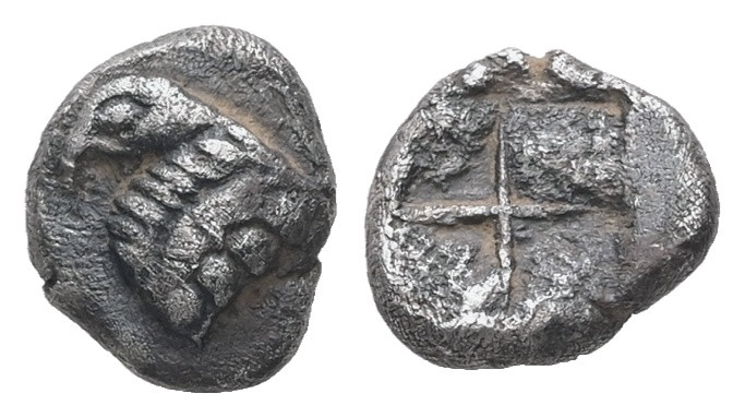 Troas, Abydos. AR Hemiobol, 0.55 g 7.69 mm. Late 6th-early 5th centuries BC.
Obv...