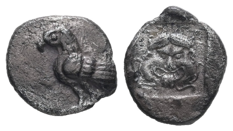 Troas, Abydos. AR, Obol. 0.80 g. 11.06 mm. Circa 480-450 BC.
Obv.: Eagle standin...