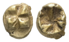 Ionia, Uncertain. EL 1/24 Stater. 0.67 g. 7.36 mm. Circa 625-600 BC.
Obv.: Raised clockwise swastika pattern.
Rev.: Quadripartite incuse square.
Ref.:...