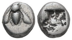 Ionia, Ephesos. AR Hemidrachm, 1.70 g 10.32 mm. Circa 550-500 BC. Lydo-Milesian standard. 
Obv: Bee; no border 
Rev: Incuse square. 
Ref: Karwiese Ser...