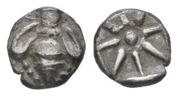 Ionia, Ephesos. AR Tetartemorion, 0.22 g 6.48 mm. Circa 500-450 BC.
Obv: Bee.
Rev: Star with 8 rays.
Ref: Karwiese Series IIIa; SNG Kayhan 135.
Fine
