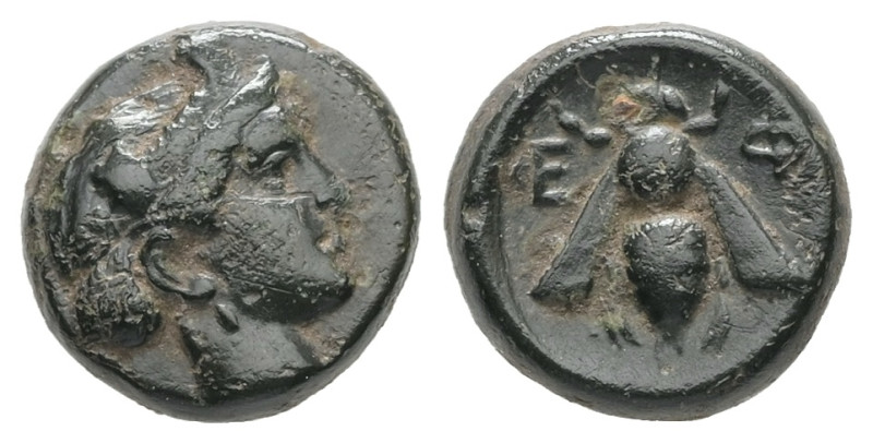 Ionia, Ephesos. Ae, 1.54 g 10.23 mm. 4th century BC. 
Obv: Female head to right....