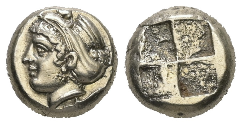 Ionia, Phokaia. EL Hekte, 2.53 g 10.11 mm. Circa 478-387 BC.
Obv: Head of femal...