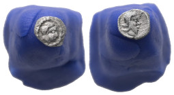 Cilicia, Mallos. Tiribazos. Satrap of Lydia. AR Hemitetartemorion, 0.10 g 5.11 mm. 388-380 BC. Struck Circa 390/87-387/6 BC. 
Obv: Head of Aphrodite r...