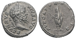 Septimius Severus, AD 193-211. AR, Denarius. 2.85 g. 18.31 mm. Rome.
Obv: SEVERVS PIVS AVG. Head of Septimius Severus, laureate, right.
Rev: FVNDATOR ...