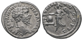 Septimius Severus, AD 193-211. AR, Denarius. 2.96 g. 18.83 mm. Rome.
Obv: L SEPT SEV AVG IMP XI PART MAX. Head of Septimius Severus, laureate, right.
...