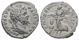 Septimius Severus, AD 193-211. AR, Denarius. 3.04 g. 18.94 mm. Rome.
Obv: SEVERVS AVG PART MAX. Head of Septimius Severus, laureate, right.
Rev: P M T...