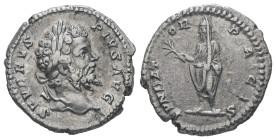 Septimius Severus, AD 193-211. AR, Denarius. 3.13 g. 19.32 mm. Rome.
Obv: SEVERVS PIVS AVG. Head of Septimius Severus, laureate, right.
Rev: FVNDATOR ...
