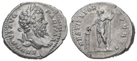 Septimius Severus, AD 193-211. AR, Denarius. 3.15 g. 20.77 mm. Rome.
Obv: SEVERVS AVG PART MAX. Head of Septimius Severus, laureate, right.
Rev: RESTI...