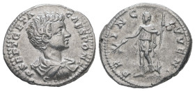 Geta as Caesar, AD 198-209. AR, Denarius. 3.31 g. 19.26 mm. Rome.
Obv: P SEPT GETA CAES PONT. Bust of Geta, bare-headed, draped, cuirassed, right.
Rev...