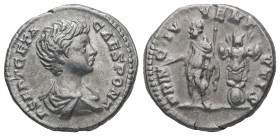 Geta as Caesar, AD 198-209. AR, Denarius. 3.73 g. 18.40 mm. Rome.
Obv: P SEPT GETA CAES PONT. Bust of Geta, bare-headed, draped, right.
Rev: PRINC IVV...