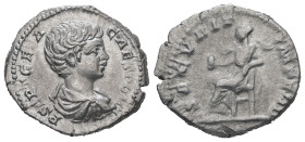 Geta as Caesar, AD 198-209. AR, Denarius. 2.82 g. 19.07 mm. Rome.
Obv: P SEPT GETA CAES PONT. Bust of Geta, bare-headed, draped, right.
Rev: SECVRIT I...