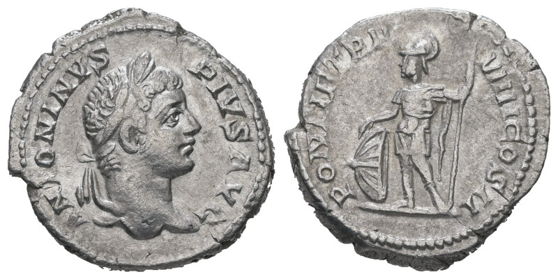 Caracalla, AD 198-217. AR, Denarius. 2.54 g. 19.20 mm. Rome.
Obv: ANTONINVS PIVS...