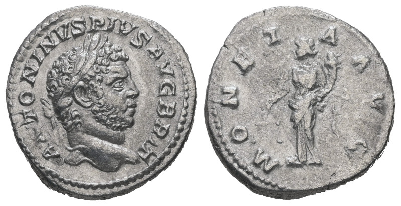 Caracalla, AD 198-211. AR, Denarius. 2.56 g. 18.42 mm. Rome.
Obv: ANTONINVS PIVS...
