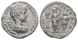 Caracalla, AD 198-217. AR, Denarius. 2.96 g. 17.80 mm. Laodicea ad Mare.
Obv: IMP CAE M AVR ANT AVG P TR P. Bust of Caracalla, laureate, draped, right...