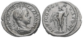 Severus Alexander, AD 222-235. AR Denarius. 2.52 g. 20.71 mm. Rome.
Obv: IMP C M AVR SEV ALEXAND AVG. Bust of Severus Alexander, laureate, draped, rig...