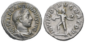 Severus Alexander, AD 222-235. AR, Denarius. 2.96 g. 19.19 mm. Rome.
Obv: IMP ALEXANDER PIVS AVG. Bust of Severus Alexander, laureate, draped, right.
...