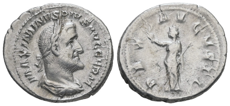 Maximinus I, AD 235-238. AR, Denarius. 3.42 g. 21.03 mm. Rome.
Obv: MAXIMINVS PI...