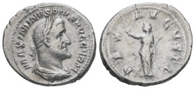 Maximinus I, AD 235-238. AR, Denarius. 3.42 g. 21.03 mm. Rome.
Obv: MAXIMINVS PIVS AVG GERM. Laureate, draped and cuirassed bust of Maximinus I right....