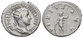 Gordian III, AD 238-244. AR, Antoninianus. 3.84 g. 23.61 mm. Rome.
Obv: IMP CAES M ANT GORDIANVS AVG. Bust of Gordian III, radiate, draped, cuirassed,...