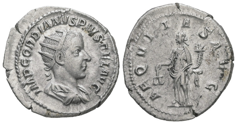 Gordian III, 238-244 AD. AR, Antoninianus. 3.88 g. 23.52 mm. Rome.
Obv: IMP GORD...