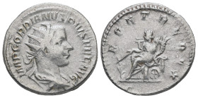 Gordian III, AD 238-244. AR, Antoninianus. 4.49 g. 21.78 mm. Antioch.
Obv: IMP GORDIANVS PIVS FEL AVG. Bust of Gordian III, radiate, draped, cuirassed...