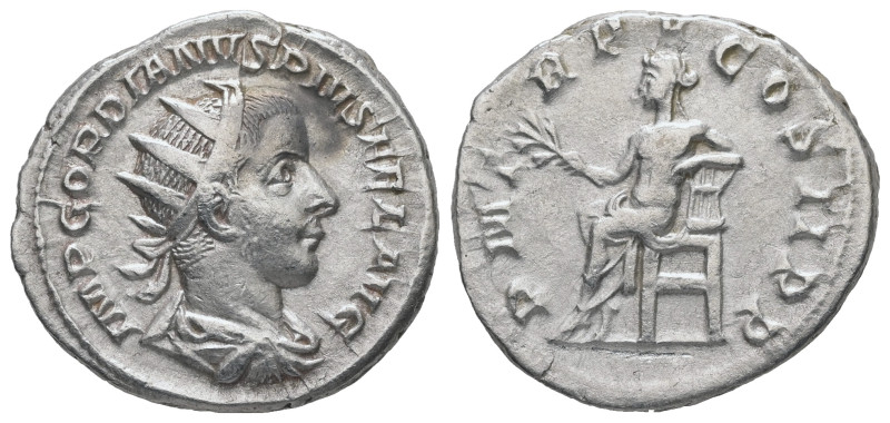 Gordian III, 238-244 AD. AR, Antoninianus. 4.56 g. 22.35 mm. Rome.
Obv: IMP GORD...