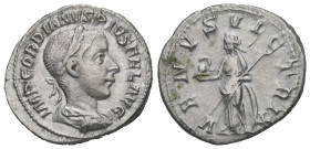 Gordian III, AD 238-244. AR, Denarius. 3.34 g. 20.45 mm. Rome.
Obv: IMP GORDIANVS PIVS FEL AVG. Bust of Gordian III, laureate, draped, cuirassed, righ...