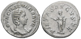 Otacilia Severa, 244-249 AD. AR, Antoninianus. 4.05 g. 23.43 mm. Rome.
Obv: OTACIL SEVERA AVG. Bust of Otacilia Severa, diademed, draped, on crescent,...
