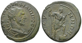 Thrace, Bizya. Philip I, AD 244-249. AE. 22.42 g. 35.11 mm.
Obv: ΑΥΤ Κ Μ ΙΟΥΛ ΦΙΛΙΠΠΟϹ ΑΥΓ. Radiate, draped and cuirassed bust of Philip I, right.
Rev...