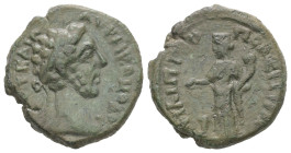 Thrace, Philippopolis. Commodus, AD 177-192. AE. 4.91 g. 19.71 mm.
Obv: ΑΥ ΚΑΙ Λ ΑΥΡH ΚΟΜΟΔΟ[C]. Laureate head of Commodus, right.
Rev: ΦΙΛΙΠΠΟΠΟΛΕΙ...