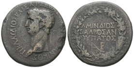 Bithynia, Nicaea. Claudius, AD 41-54. AE. 22.21 g. 34.10 mm. Lucius Mindius Balbus, proconsul.
Obv: ΤΙ ΚΛΑΥΔΙΟΣ ΚΑΙΣΑΡ ΣΕΒΑΣΤΟΣ ΓΕΡΜΑΝΙΚΟΣ. Laureate h...