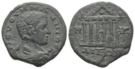 Bithynia, Nicaea. Maximus, AD 235-238. AE. 6.39 g. 23.70 mm.
Obv: Γ ΙΟΥ ΟΥΗ ΜΑΖΙΜΟϹ Κ. Bare-headed, draped and cuirassed bust of Maximus, right.
Rev: ...
