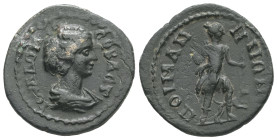 Mysia, Poemanenum. Julia Domna, AD 193-217. AE. 4.91 g. 22.93 mm. 
Obv: ΙΟΥΛ ΔΟΜΝΑ ϹΕΒΑϹΤ. Draped bust of Julia Domna, right.
Rev: ΠΟΙΜΑΝΗΝΩΝ. Artemis...