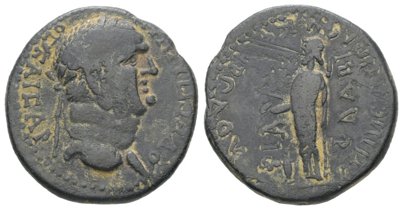 Lydia, Philadelphia. Vespasian, AD 69-79. AE. 6.82 g. 22.46 mm. Herodes; Polemai...