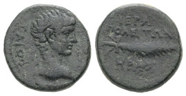Phrygia, Hierapolis. Gaius Caesar, 20 BC-AD 4. AE. 2.89 g. 14.57 mm. Heras, son of Epainetos, magistrate
Obv: ΓΑΙΟΣ. Bare head of Gaius Caesar, right....