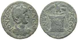 Caria, Antioch ad Maeandrum. Salonina Augusta, AD 254-268. AE. 7.33 g. 24.28 mm.
Obv: ΙΟΥ ΚΟΡ ϹΑΛΩΝΙΝ. Draped and diademed bust of Salonina, right, on...