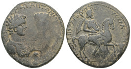 Caria, Stratonicaea. Caracalla, with Geta as Caesar, AD 198-217. AE. 23.96 g. 37.09 mm. Zosimos II, grandson of Posittos prytanis.
Obv: ΑΥ Κ Μ ΑΥ ΑΝΤΩ...