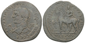 Cilicia, Tarsus. Caracalla, AD 198-217. AE. 20.19 g. 33.81 mm.
Obv: ΑΥΤ ΚΑΙ Μ ΑΥΡ ϹΕΥΗΡΟϹ ΑΝΤΩΝΕΙΝΟϹ ϹΕΒ, Π Π. Laureate head of Caracalla, left, weari...