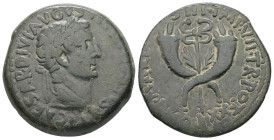 Commagene, uncertain mint. Tiberius, AD 19–20. AE. 14.00 g. 29.56 mm.
Obv: TI CAESAR DIVI AVGVS[TI F AVGVSTV]S. Laureate head of Tiberius, right.
Rev:...