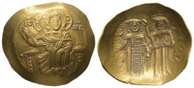 Empire of Nicaea. John III Ducas Vatatzes, AD 1222-1254. AV, Hyperpyron. 4.64 g. 27.38 mm. Magnesia.
Obv: IC - XC. Christ, bearded and nimbate, wearin...