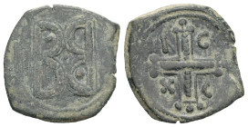 Empire of Nicaea, Anonymous. AD 1227-1261. AE, Tetarteron. 2.31 g. 20.42 mm. Uncertain mint.
Obv: IC XC to left and right of jewelled cross.
Rev: B an...