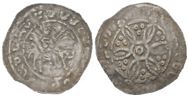 Austria. Ekbert II-Ekbert III, Early 12th century. AR, Pfennig. 0.69 g. 23.26 mm. Neunkirchen.
Obv: Six-petalled rosette with small cross at center, t...