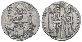 Republic of Venice. Jacopo Contarini, AD 1275-1280. AR, Grosso. 2.13 g. 19.75 mm.
Obv: Facing figure of Nimbate Christ Pantocrator, enthroned, IC XC f...