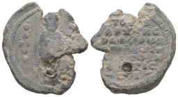 PB Byzantine metrical seal (AD 11th century)
Weight: 10.57 g.
Diameter: 26.72 mm.