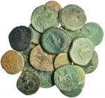 23 monedas de Untikesken: as (18) y Semis (5). Casi todas diferentes. BC-/BC+.