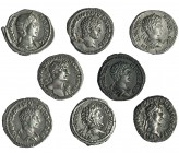 8 denarios: Nerva, Adriano, Caracalla (2), Geta (2), Julia Mamea y Septimio Severo. MBC/MBC+.