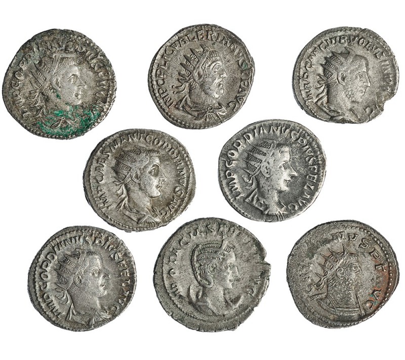 8 antoninianos diferentes: Gordiano III (4), Volusiano, Otacilia Severa, Galieno...